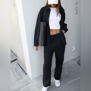 Oak & Fort | Elastic Waist Pant | Black, Small | NEW